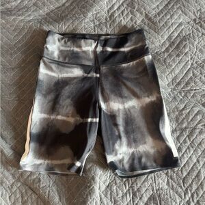 Nike Dry Fit Small Spandex 5” Inseam. Gray/black tie dye